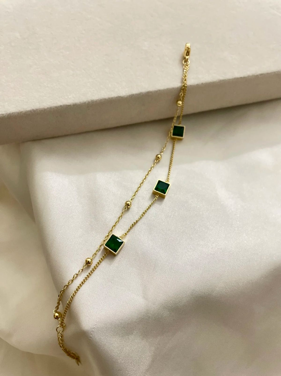 Dieyuro Square crystal Charm Bracelets